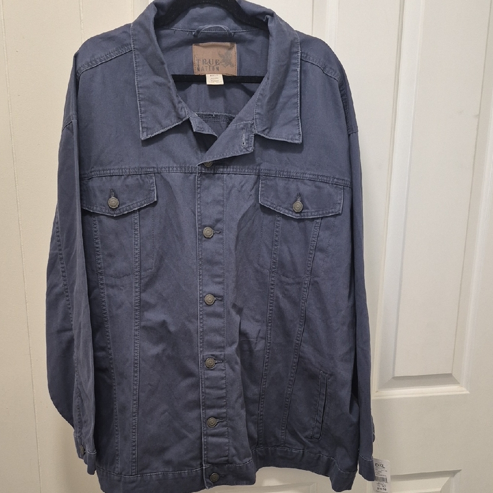 True Nation Men's Slate Blue Utility Shirt Jacket